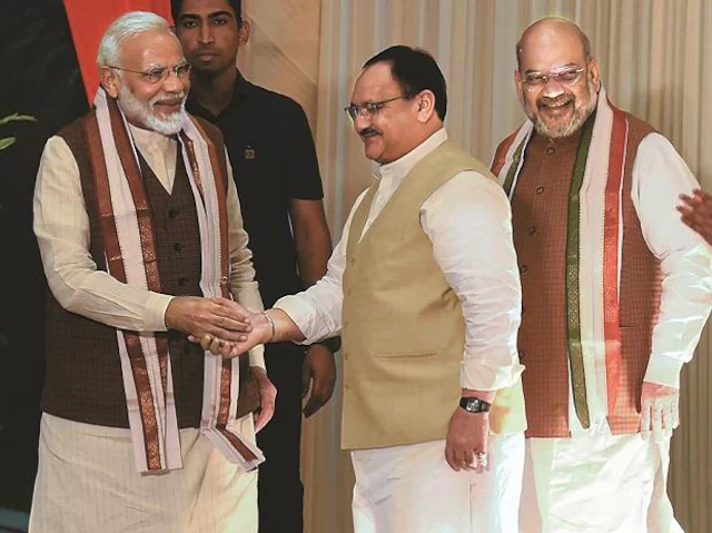 amit shah jp nadda with modi