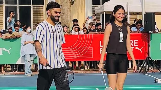 Badminton Prowess on Display from Anushka and Virat