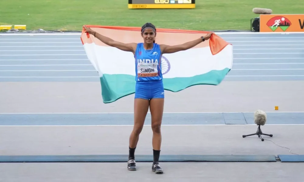 Shaili Singh placed at 3rd place in the women’s long jump at the Seiko Golden Grand Prix, Japan