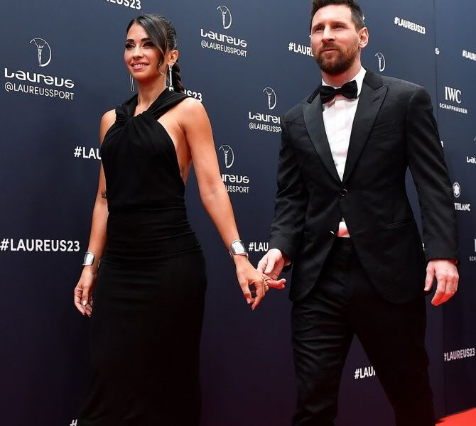 Lionel Messi & Antonela wow the audience at Laureus Red Carpet