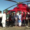 class 10 and 12 students helicopter ride