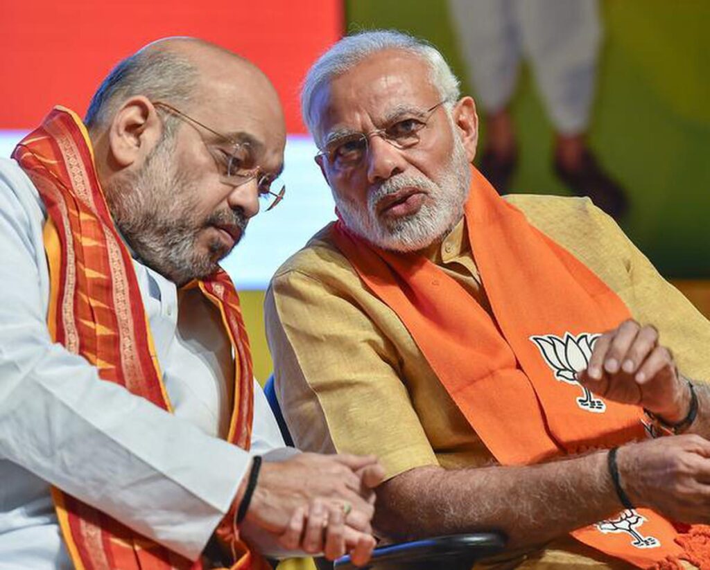 Narendra Modi with Amit Shah