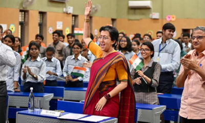 Atishi witnesses historic moon landing with Delhi govt school students