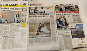 PM Modi's UAE visit gets grand coverage in Gulf newspapers