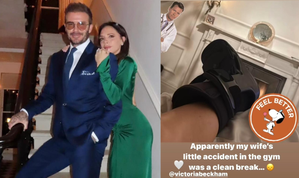 Victoria Beckham injures foot after 'little accident' in gym