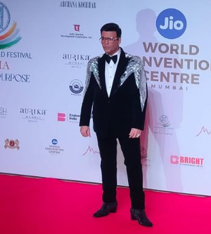 71st Miss World: Show host Karan Johar arrives, exudes swag