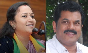 Actor Mukesh, BJP candidate Ashwini file nominations in Kerala