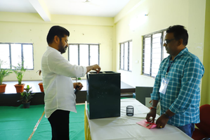 Telangana CM Revanth Reddy casts vote in MLC bypoll