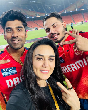 Preity Zinta shares post-match selfie with ‘deadly duo’ Shashank Singh, Ashutosh Sharma