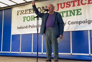 Irish singer Christy Moore attends pro-Palestine rally in Dublin