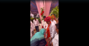 Ashok Gehlot's daughter-in-law touches feet of BJP candidate contesting against her husband