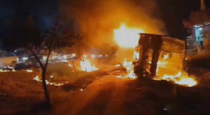 Andhra: Six charred to death as bus catches fire