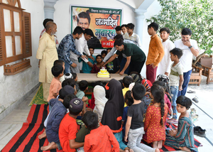 Underprivileged kids of Nawaz's hometown Budhana celebrate his 50th birthday