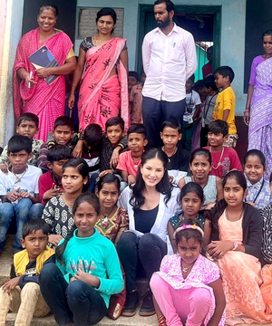 Sunny Leone shoots for upcoming film in Karnataka, visits village school