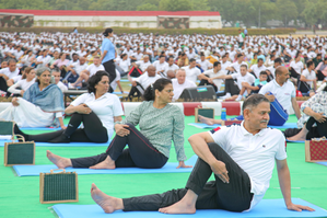 NCC cadets perform Yoga at iconic sites across country