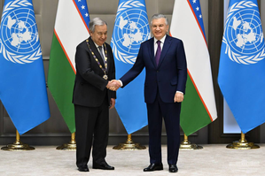 UN chief discusses reform, cooperation with Uzbekistan President