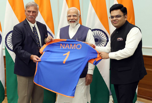 BCCI gifts special 'NAMO' India jersey to PM Modi