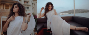 Taapsee channels her inner ‘shayar’ as she impresses in pristine white saree