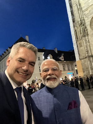 'Welcome to Vienna!': Austrian chancellor hosts PM Modi for private engagement