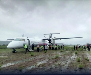 Philippine Airlines plane overshoots runway in Philippines