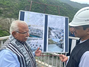 Power Minister Manohar Lal inspects 2,400 MW Tehri hydro power complex in Uttarakhand