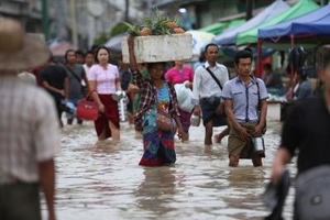 Widespread floods displace large number of people in southern Myanmar