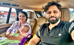 Who is Rahul Vaidya's companion on his journey to 'Laughter Chefs' set?